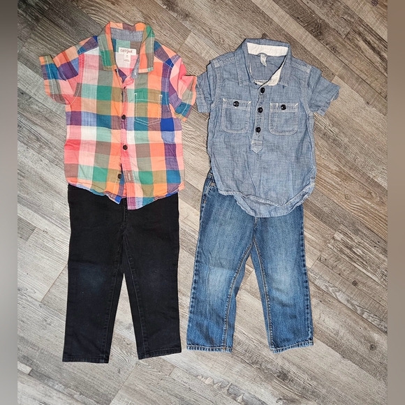 Kids Denim and Plaid Outfit Set - Picture 5 of 16